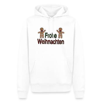Frohe Weihnachten Lebkuchen Schneegestöber - Männer Premium Bio Hoodie - Weiß - Vorne - Nico (187cm)