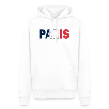 Paris in Nationalfarben - Männer Premium Bio Hoodie - Weiß - Vorne - Nico (187cm)