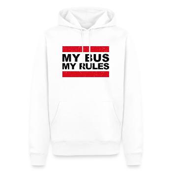 My Bus My Rules - Lustiges Geschenk für Busfahrer - Männer Premium Bio Hoodie - Weiß - Vorne - Nico (187cm)