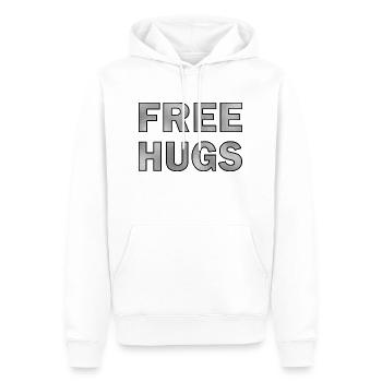 Free Hugs Silver - Men’s Premium Organic Hoodie - white - Front - Nico (187cm)