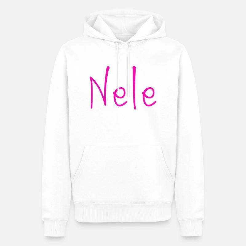 Nele - Sweat à capuche Premium bio Homme - blanc