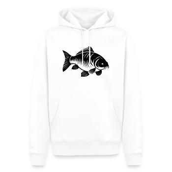 Karpfen transparent schwarz - Männer Premium Bio Hoodie - Weiß - Vorne - Nico (187cm)