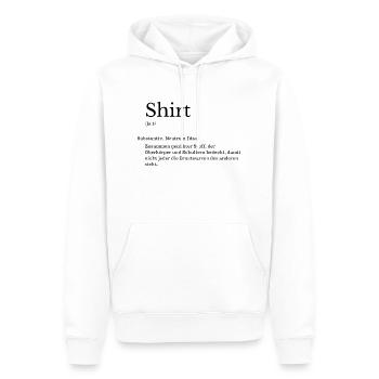 Shirt Erklärung Lustig Deutsch Wörterbuch - Männer Premium Bio Hoodie - Weiß - Vorne - Nico (187cm)