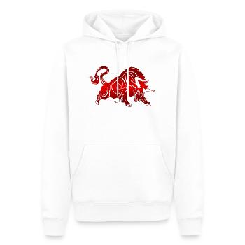 Stier Stierkopf Kopf Logo Steak Beast Gym Horn - Männer Premium Bio Hoodie - Weiß - Vorne - Nico (187cm)