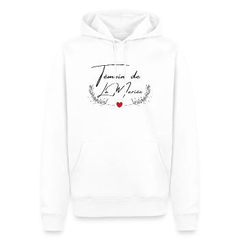 témoin de la mariée -tshirt assorti - Sweat à capuche Premium bio Homme - blanc - Devant - Nico (187cm)