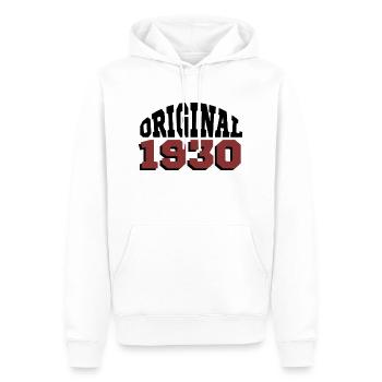 Original 1930 - Sweat à capuche Premium bio Homme - blanc - Devant - Nico (187cm)