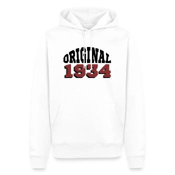 Original 1934 - Sweat à capuche Premium bio Homme - blanc - Devant - Nico (187cm)