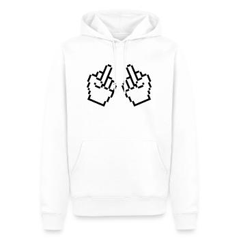 mittelfinger pixel - Männer Premium Bio Hoodie - Weiß - Vorne - Nico (187cm)