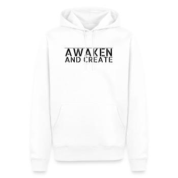 Idée cadeau heureuse Idée cadeau Idée favorisant l’innovation - Sweat à capuche Premium bio Homme - blanc - Devant - Nico (187cm)