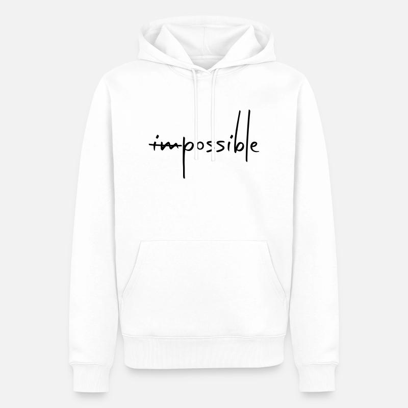 IMPOSSIBLE POSSIBLE - Sweat à capuche Premium bio Homme - blanc