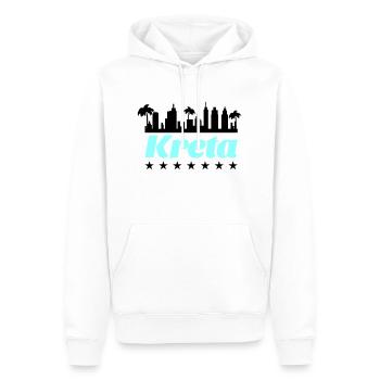 Crète - Sweat à capuche Premium bio Homme - blanc - Devant - Nico (187cm)