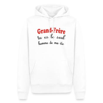 Großer Bruder, du bist der einzige Mann in meinem Leben - Männer Premium Bio Hoodie - Weiß - Vorne - Nico (187cm)
