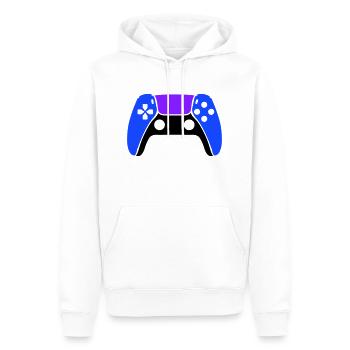 Manette de jeu Gamer - Sweat à capuche Premium bio Homme - blanc - Devant - Nico (187cm)