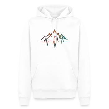Montagne des battements de cœur - Sweat à capuche Premium bio Homme - blanc - Devant - Nico (187cm)