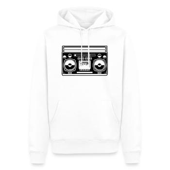 ghetto-blaster 1 - Sweat à capuche Premium bio Homme - blanc - Devant - Nico (187cm)