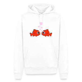 comic fische in love - Männer Premium Bio Hoodie - Weiß - Vorne - Nico (187cm)