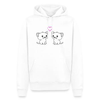 süße katzen love - Männer Premium Bio Hoodie - Weiß - Vorne - Nico (187cm)