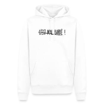 MAL BARRÉ - Sweat à capuche Premium bio Homme - blanc - Devant - Nico (187cm)