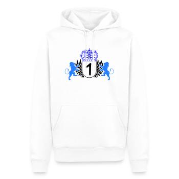 Armoiries 1 - Sweat à capuche Premium bio Homme - blanc - Devant - Nico (187cm)