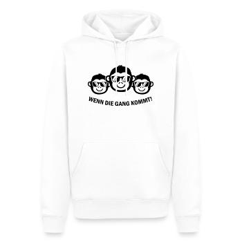 Affen Gang - Männer Premium Bio Hoodie - Weiß - Vorne - Nico (187cm)