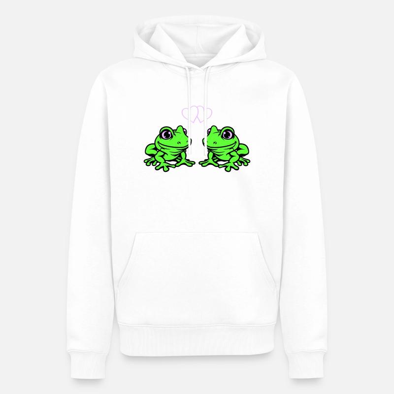 frosch comic love - Männer Premium Bio Hoodie - Weiß