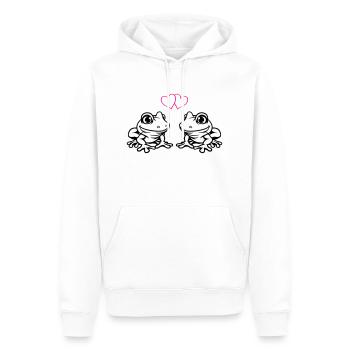 grenouille bande dessinée amour - Sweat à capuche Premium bio Homme - blanc - Devant - Nico (187cm)