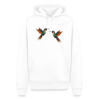 Oiseau Colibri2 - Sweat à capuche Premium bio Homme - blanc - Devant - Nico (187cm)