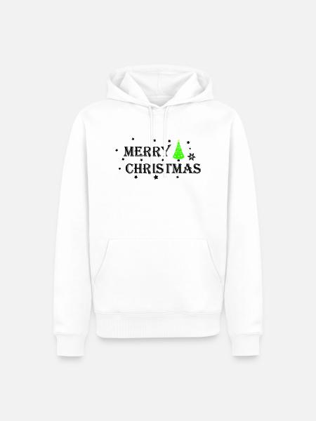 Merry Christmas - Männer Premium Bio Hoodie - Weiß