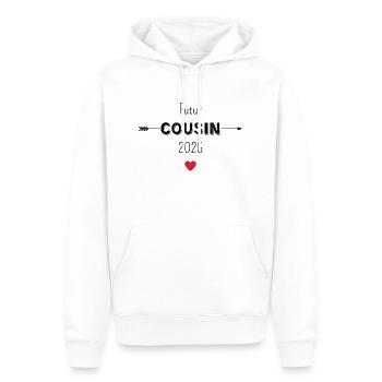 Futur cousin 2025 - Sweat à capuche Premium bio Homme - blanc - Devant - Nico (187cm)