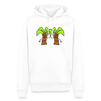 2 Lustige Süße Palmen Begrüßung Comic Gesicht Team - Männer Premium Bio Hoodie - Weiß - Vorne - Nico (187cm)