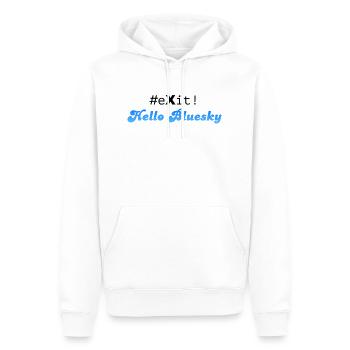#eXit! - Men’s Premium Organic Hoodie - white - Front - Nico (187cm)