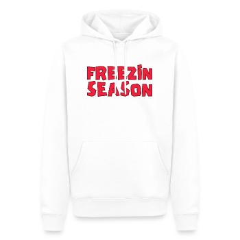 Funny Freezin Season, Winter Season Lovers - Men’s Premium Organic Hoodie - white - Front - Nico (187cm)