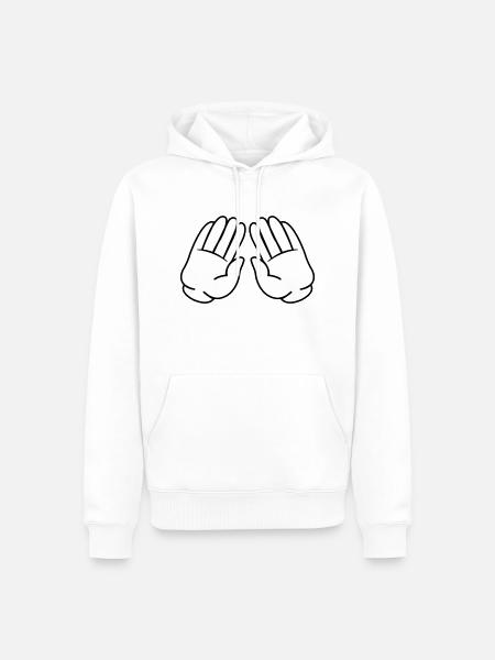 Comic Hands 02 - Men’s Premium Organic Hoodie - white