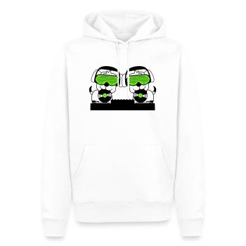 2 chiens DJ Vinyle Record Club Disco Musique Duo - Sweat à capuche Premium bio Homme - blanc - Devant - Nico (187cm)