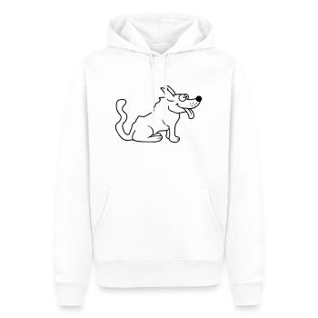 Cher chien tire la langue joyeusement - Sweat à capuche Premium bio Homme - blanc - Devant - Nico (187cm)
