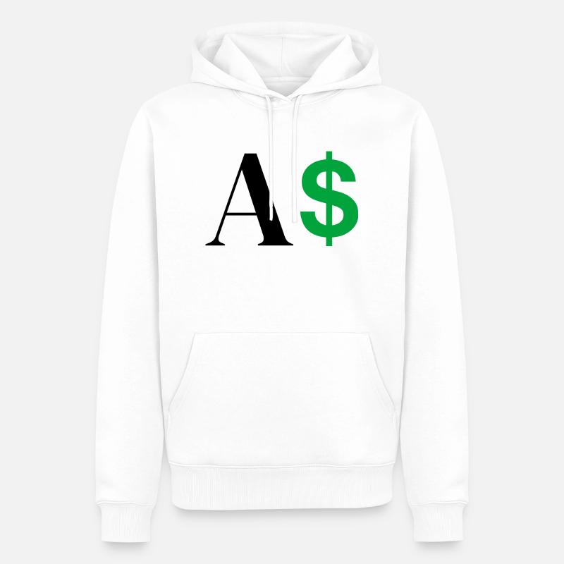 Dollar-Buchstabe - Männer Premium Bio Hoodie - Weiß