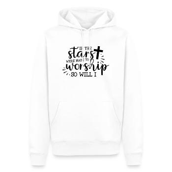 Lobpreis - Männer Premium Bio Hoodie - Weiß - Vorne - Nico (187cm)