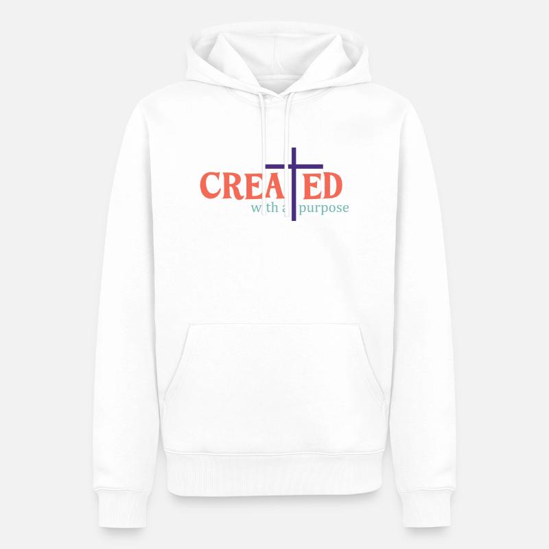 created with a purpose - Männer Premium Bio Hoodie - Weiß