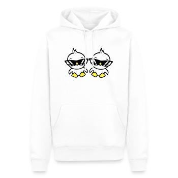 2 Birds Sunglasses Cool Sitting Two Friends Crew - Men’s Premium Organic Hoodie - white - Front - Nico (187cm)