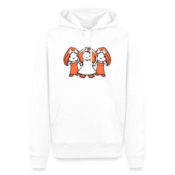 3 oiseaux équipe mariée filles trois petites amies mariage - Sweat à capuche Premium bio Homme - blanc - Devant - Nico (187cm)