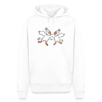 2 Enten tanzen Kreistanz Polka Party feiern Spaß - Männer Premium Bio Hoodie - Weiß - Vorne - Nico (187cm)