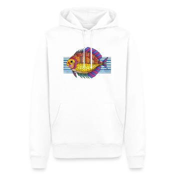 Poisson - Sweat à capuche Premium bio Homme - blanc - Devant - Nico (187cm)