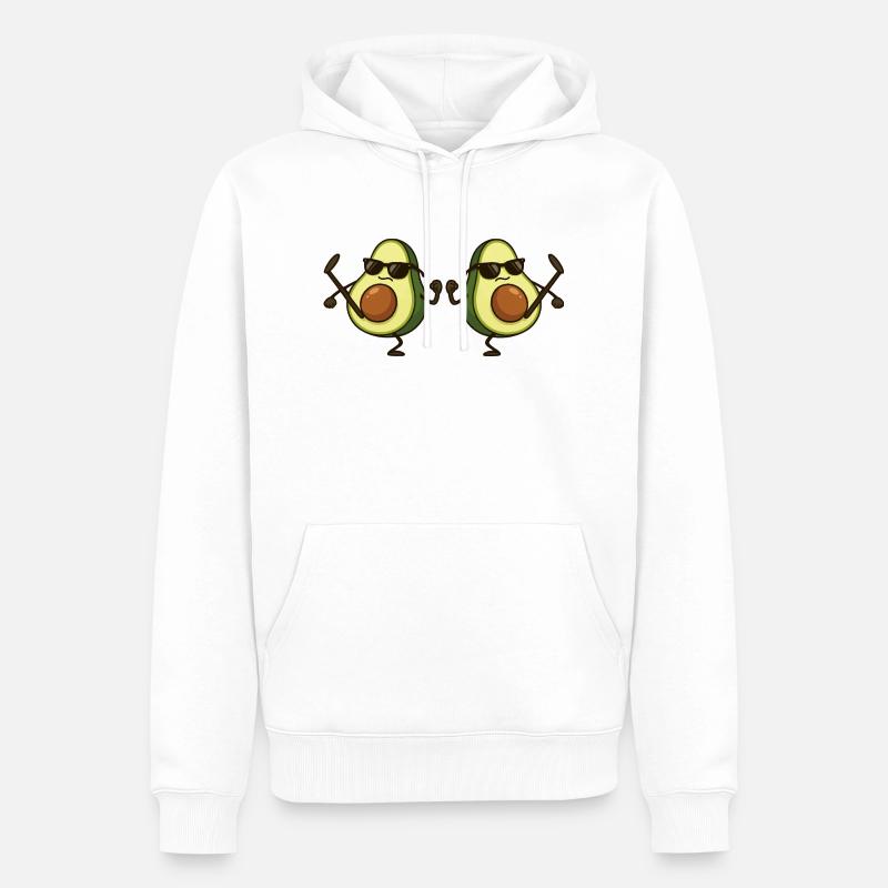 Avocado Karate 2 - Men’s Premium Organic Hoodie - white