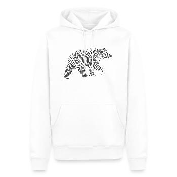 Topographie Ours - Sweat à capuche Premium bio Homme - blanc - Devant - Nico (187cm)