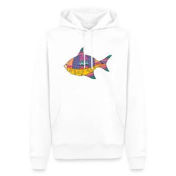 Poisson - Sweat à capuche Premium bio Homme - blanc - Devant - Nico (187cm)