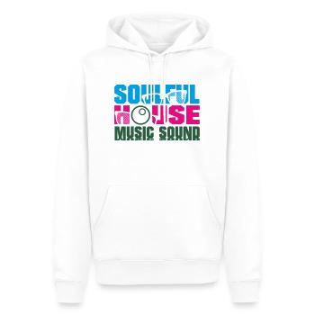 souful house - Sweat à capuche Premium bio Homme - blanc - Devant - Nico (187cm)