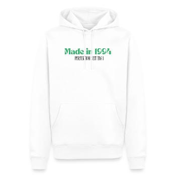 Made in 1994 - Perfektion seit Tag 1 - Männer Premium Bio Hoodie - Weiß - Vorne - Nico (187cm)