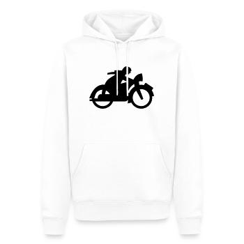 Motorrad - Männer Premium Bio Hoodie - Weiß - Vorne - Nico (187cm)