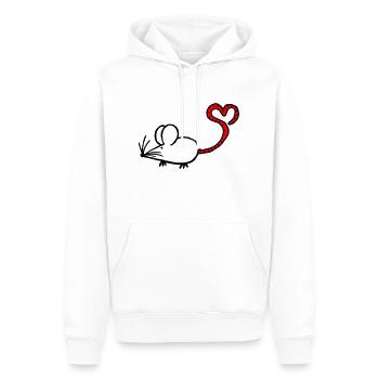 Mausi-Herz - Männer Premium Bio Hoodie - Weiß - Vorne - Nico (187cm)