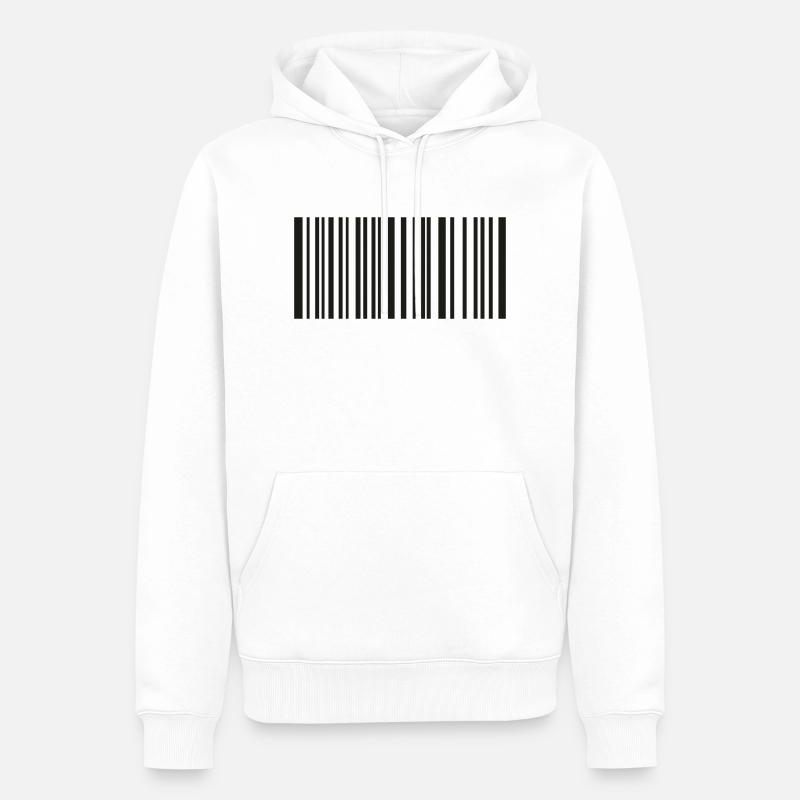 code-barre - Sweat à capuche Premium bio Homme - blanc